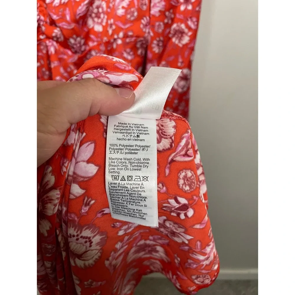 J.Crew Featherweight Satin Midi Dress in Poppy Fields Size 14 Wedding Guezt